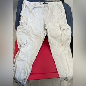 ZARA Man Cargo Utility Pants Khaki Beige Size L With Pockets